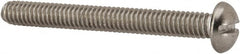 Value Collection - #8-32 UNC, 1-1/2" Length Under Head Slotted Drive Machine Screw - Round Head, Grade 316 Stainless Steel, Uncoated, Without Washer - Benchmark Tooling