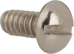 Value Collection - #10-24 UNC, 3/8" Length Under Head Slotted Drive Machine Screw - Round Head, Grade 316 Stainless Steel, Uncoated, Without Washer - Benchmark Tooling