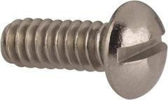Value Collection - #10-24 UNC, 1/2" Length Under Head Slotted Drive Machine Screw - Round Head, Grade 316 Stainless Steel, Uncoated, Without Washer - Benchmark Tooling