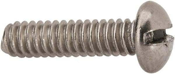 Value Collection - #10-24 UNC, 3/4" Length Under Head Slotted Drive Machine Screw - Round Head, Grade 316 Stainless Steel, Uncoated, Without Washer - Benchmark Tooling