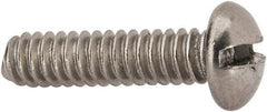 Value Collection - #10-24 UNC, 3/4" Length Under Head Slotted Drive Machine Screw - Round Head, Grade 316 Stainless Steel, Uncoated, Without Washer - Benchmark Tooling