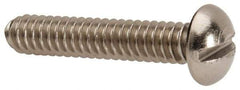 Value Collection - #10-24 UNC, 1" Length Under Head Slotted Drive Machine Screw - Round Head, Grade 316 Stainless Steel, Uncoated, Without Washer - Benchmark Tooling