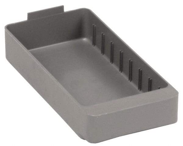 Quantum Storage - 28 Lb. Load Capacity, 11-5/8" Deep, Gray High-Impact Polystyrene Drawer Bin - 2-1/8" High x 5-9/16" Wide x 11-5/8" Long - Benchmark Tooling