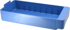 Quantum Storage - 28 Lb. Load Capacity, 11-5/8" Deep, Blue High-Impact Polystyrene Drawer Bin - 2-1/8" High x 5-9/16" Wide x 11-5/8" Long - Benchmark Tooling