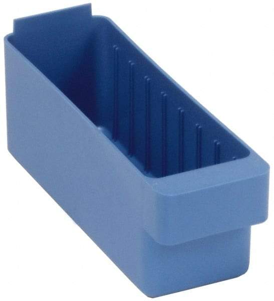 Quantum Storage - 28 Lb. Load Capacity, 11-5/8" Deep, Blue High-Impact Polystyrene Drawer Bin - 4-5/8" High x 3-3/4" Wide x 11-5/8" Long - Benchmark Tooling