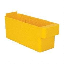 Quantum Storage - 28 Lb. Load Capacity, 11-5/8" Deep, Yellow High-Impact Polystyrene Drawer Bin - 4-5/8" High x 3-3/4" Wide x 11-5/8" Long - Benchmark Tooling