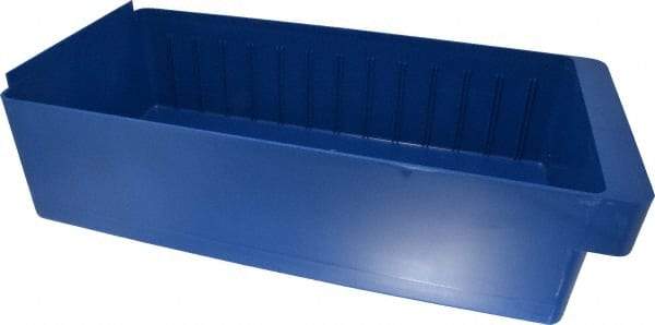 Quantum Storage - 28 Lb. Load Capacity, 17-5/8" Deep, Blue High-Impact Polystyrene Drawer Bin - 4-5/8" High x 8-3/8" Wide x 17-5/8" Long - Benchmark Tooling