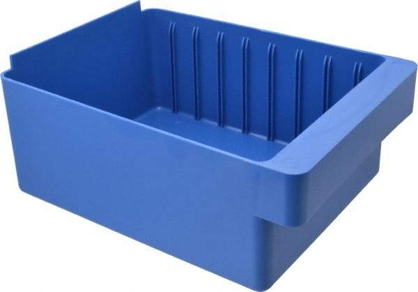 Quantum Storage - 28 Lb. Load Capacity, 11-5/8" Deep, Blue High-Impact Polystyrene Drawer Bin - 4-5/8" High x 8-3/8" Wide x 11-5/8" Long - Benchmark Tooling