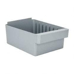 Quantum Storage - 28 Lb. Load Capacity, 11-5/8" Deep, Gray High-Impact Polystyrene Drawer Bin - 4-5/8" High x 8-3/8" Wide x 11-5/8" Long - Benchmark Tooling