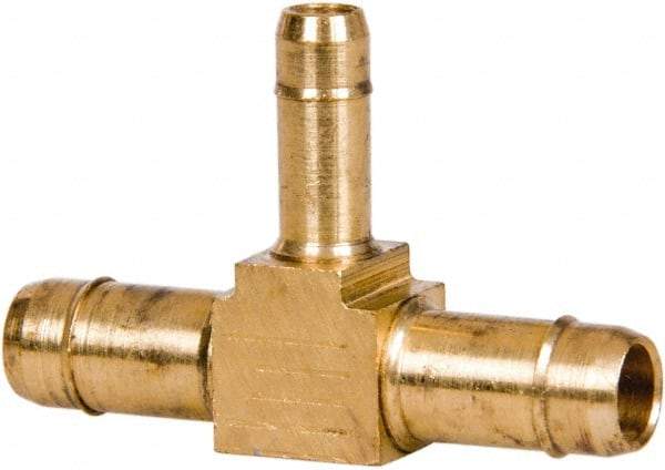 Eaton - Metal Barbed Union Tube Tee - Brass, 3/8" Tube OD - Benchmark Tooling