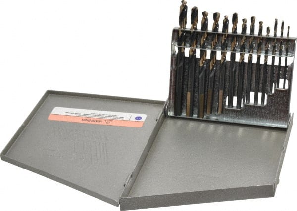Triumph Twist Drill - 1/16 to 1/4", 135° Point, High Speed Steel Maintenance Length Drill Bit Set - Benchmark Tooling