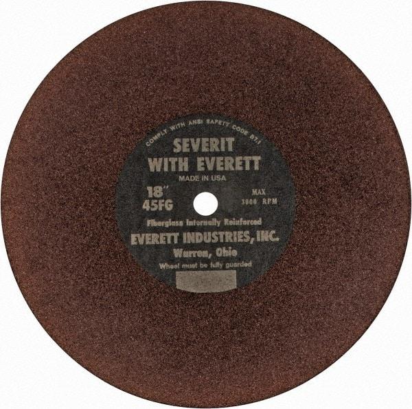 Everett - 18" Aluminum Oxide Cutoff Wheel - 3/16" Thick, 1" Arbor, Use with Gas Powered Saws - Benchmark Tooling