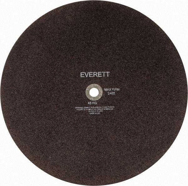 Everett - 22" Aluminum Oxide Cutoff Wheel - 3/16" Thick, 1" Arbor, Use with Gas Powered Saws - Benchmark Tooling