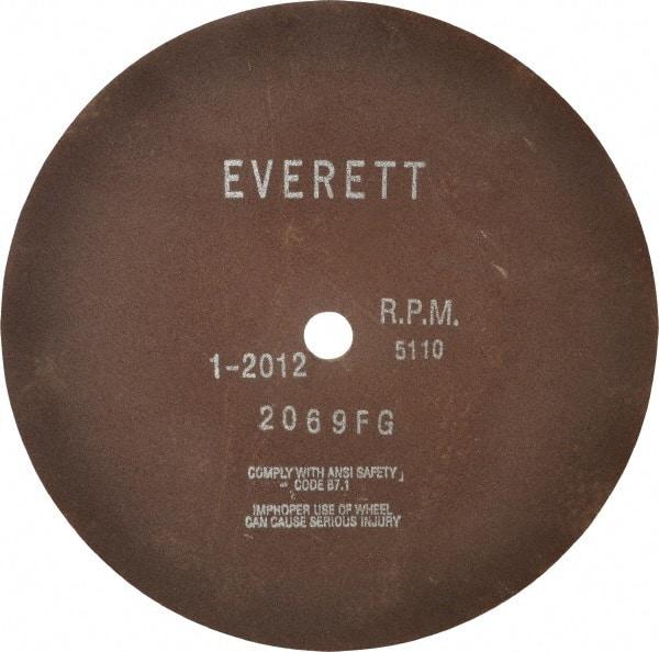 Everett - 14" Aluminum Oxide Cutoff Wheel - 1/8" Thick, 1" Arbor, Use with Gas Powered Saws - Benchmark Tooling