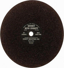 Everett - 10" Aluminum Oxide Cutoff Wheel - 3/32" Thick, 5/8" Arbor, Use with Gas Powered Saws - Benchmark Tooling