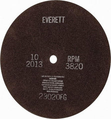 Everett - 16" Aluminum Oxide Cutoff Wheel - 5/32" Thick, 1" Arbor, Use with Gas Powered Saws - Benchmark Tooling