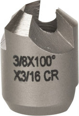 Made in USA - 3/8" Cutter Head Diam, 3/16" Pilot Hole Diam, High Speed Steel Reverse Countersink - Benchmark Tooling