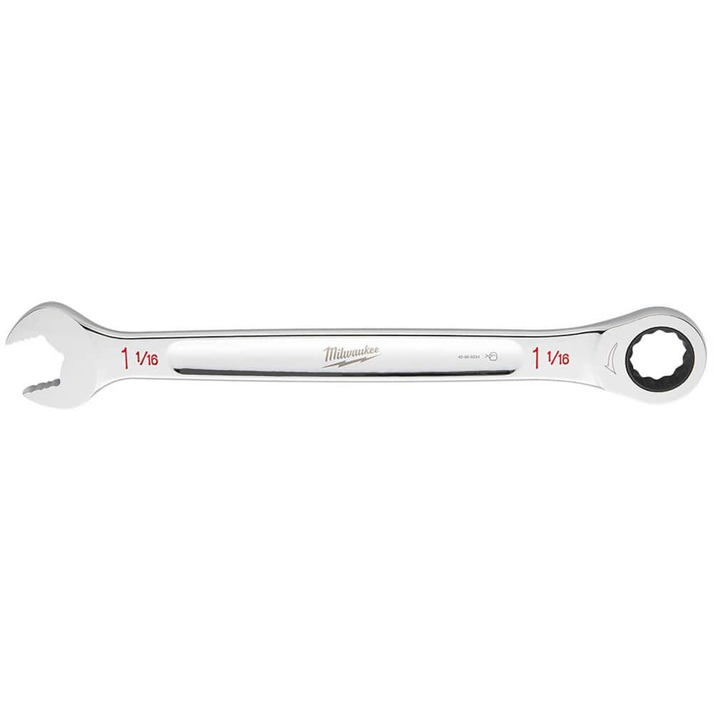 Combination Wrench: 1.0625'' Head Size 14.43'' OAL, Steel, Chrome-Plated