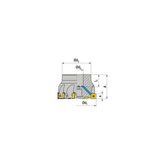 Indexable Square-Shoulder Face Mill:  A490.50.R.05-12,  22.0000″ Arbor Hole Dia, Uses  5,  SD.. 1205.. Inserts,  Through Coolant,  Series  A490-12