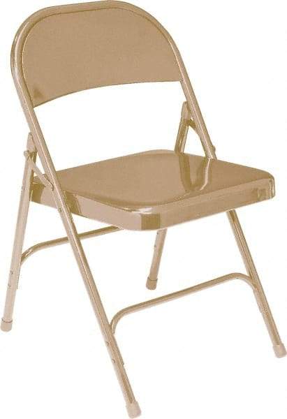 NPS - 18-1/4" Wide x 18-1/2" Deep x 29-1/4" High, Steel Standard Folding Chair - Beige - Benchmark Tooling