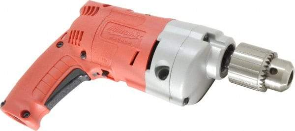 Milwaukee Tool - 1/2" Keyed Chuck, 950 RPM, Pistol Grip Handle Electric Drill - 5.5 Amps, 120 Volts, Reversible, Includes 1/2" Magnum Drill, Chuck Key with Holder, Side Handle - Benchmark Tooling