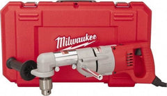 Milwaukee Tool - 1/2" Keyed Chuck, 500 RPM, D-Handle Electric Drill - 7 Amps, 120 Volts, Reversible, Includes 3/16" Socket Wrench, 9/16" Open End Wrench, RAD Assembly, Side Handle - Benchmark Tooling