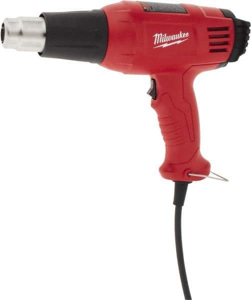 Milwaukee Tool - 140 to 1,040°F Heat Setting, 14.8 CFM Air Flow, Heat Gun - 120 Volts, 11.6 Amps, 1,400 Watts, 10.13' Cord Length - Benchmark Tooling