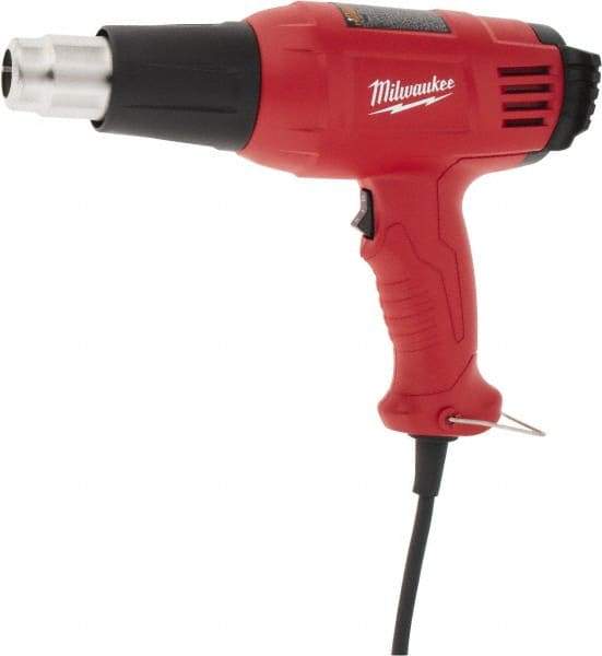 Milwaukee Tool - 570 to 1,000°F Heat Setting, 14.8 CFM Air Flow, Heat Gun - 120 Volts, 11.6 Amps, 1,400 Watts, 10.13' Cord Length - Benchmark Tooling