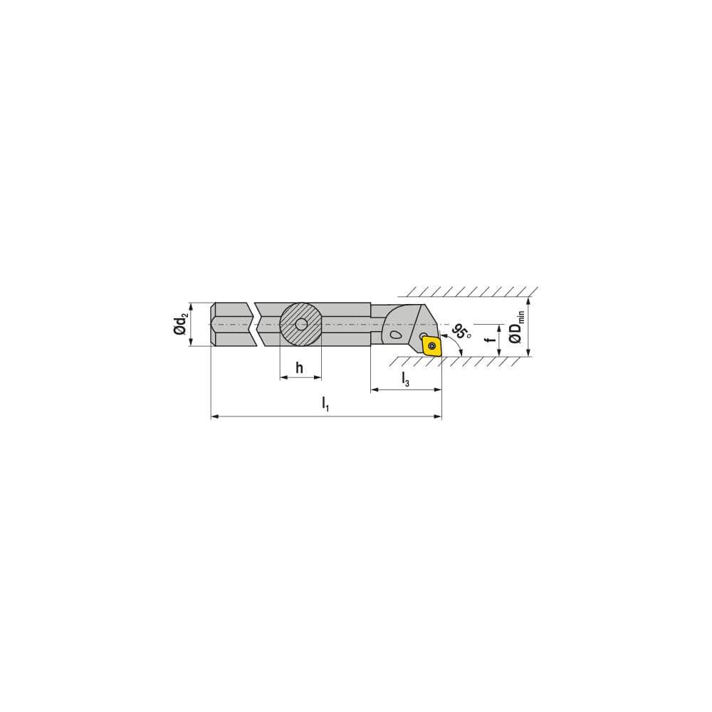 Indexable Boring Bar:  S08H SCLCL 06,  11.00 mm Min Bore,  8.00 mm Shank Dia,  95.00&deg N/A Steel 100.0000″ OAL,  Screw Clamping,