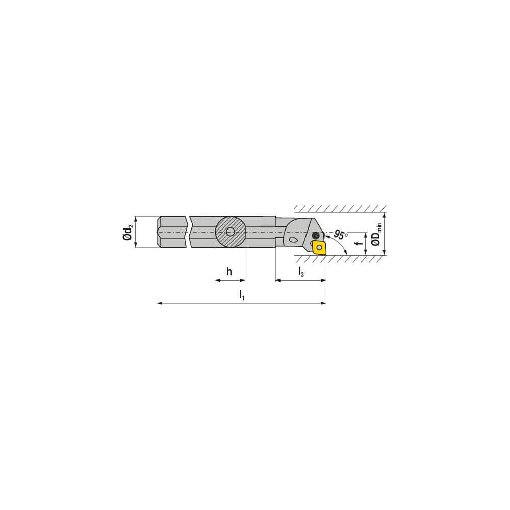 Indexable Boring Bar:  S32U PCLNL 12,  40.00 mm Min Bore,  32.00 mm Shank Dia,  95.00&deg N/A Steel 350.0000″ OAL,  Lever Clamp,