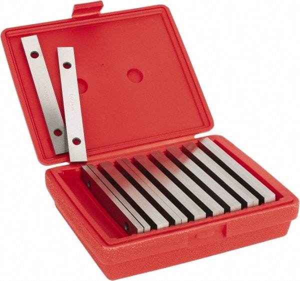 Value Collection - 18 Piece, 6 Inch Long Tool Steel Parallel Set - 3/4 to 1-3/4 Inch High, 1/4 to 1/4 Inch Thick, 52-58 RC Hardness, Sold as 9 Pair - Benchmark Tooling