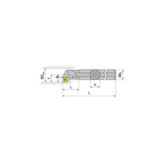 Indexable Boring Bar:  S10R SCLCR 2,  95.00&deg N/A Steel 8.0000″ OAL,  Screw Clamping,