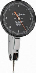 TESA Brown & Sharpe - 0.008 Inch Range, 0 Inch Dial Graduation, Horizontal Dial Test Indicator - 1-1/2 Inch Black Dial, 0-4-0 Dial Reading - Benchmark Tooling