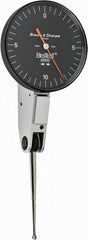 TESA Brown & Sharpe - 0.02 Inch Range, 0.0005 Inch Dial Graduation, Horizontal Dial Test Indicator - 1-1/2 Inch Black Dial, 0-10-0 Dial Reading - Benchmark Tooling