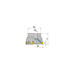 Indexable Square-Shoulder Face Mill:  A490.100.R.10-09,  32.0000″ Arbor Hole Dia, Uses  10,  SD.. 09T3.. Inserts,  Through Coolant,  Series  A490-09