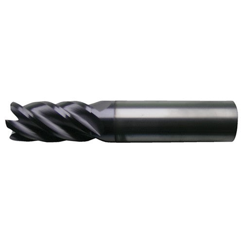 1/2″ × 1/2″ × 1″ × 3″ RHS / RHC Solid Carbide 5-Flute High-Performance End Mill for Ferrous Material - TiAlN - Exact Industrial Supply