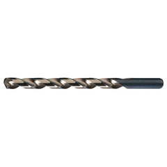 #37 RHS / RHC HSS-CO 8% (M42) 135 Degree Split Point Cobalt Heavy Duty Taper Length Drill - Straw / Gold Oxide - Exact Industrial Supply