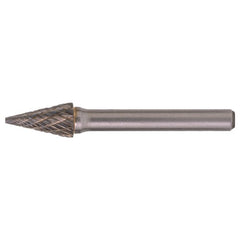 SM-3 Double Cut Solid Carbide Bur-Pointed Cone Shape - Exact Industrial Supply