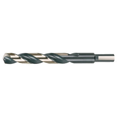 31/64 RHS / RHC HSS 135 Degree Split Point Heavy Duty Mechanics Length Drill - Black & Gold - Exact Industrial Supply