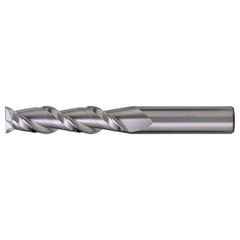 ‎3/8″ × 3/8″ × 1-1/2″ × 4″ RHS / RHC Solid Carbide 2-Flute Square End High-Performance End Mill for Aluminum - Bright - Exact Industrial Supply