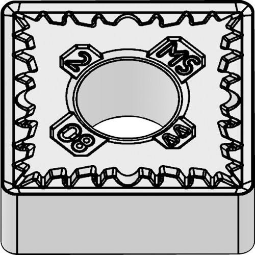 SNMG 433 Double-sided|G WS10PT, 3/64″ Corner Radius, 3/16″ Thick, 1/2″ Inscribed Circle, AlTiSiN, Square, Turning Indexable Insert - Benchmark Tooling