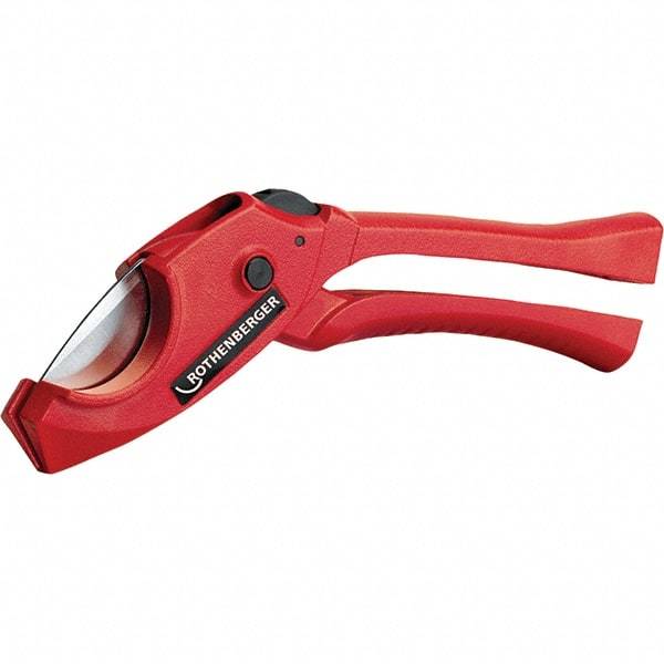 Rothenberger - 1-1/4" Pipe Capacity, Tube & Pipe Cutter - Cuts Plastic, PVC, CPVC, 7" OAL - Benchmark Tooling