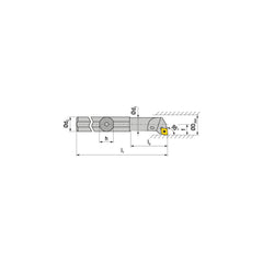 Indexable Boring Bar:  E-A0608F SCLCL 06,  8.00 mm Min Bore,  8.00 mm Shank Dia,  95.00&deg N/A Solid Carbide 100.0000″ OAL,  Screw Clamping,