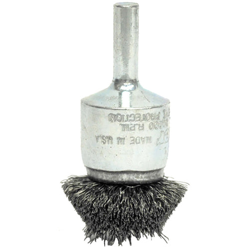 ‎1-1/2″ Circular Flared Crimped Wire End Brush, .006″ Stainless Steel Fill - Benchmark Tooling