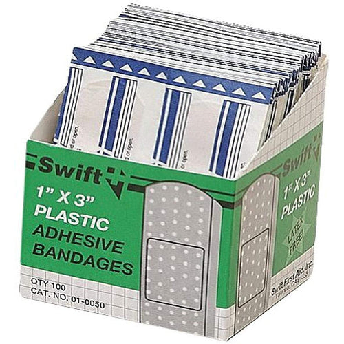 1X3 PLASTIC STRIP BANDAID 100/BOX - Benchmark Tooling