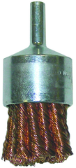 1-1/8" Knot Wire End Brush - .020; Bronze - Non-Sparking Wire Wheel - Benchmark Tooling