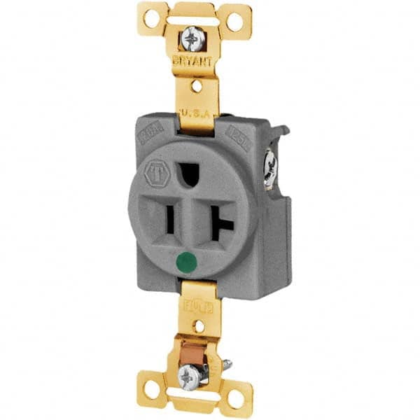 Bryant Electric - Straight Blade Receptacles Receptacle Type: Single Receptacle Grade: Hospital - Benchmark Tooling