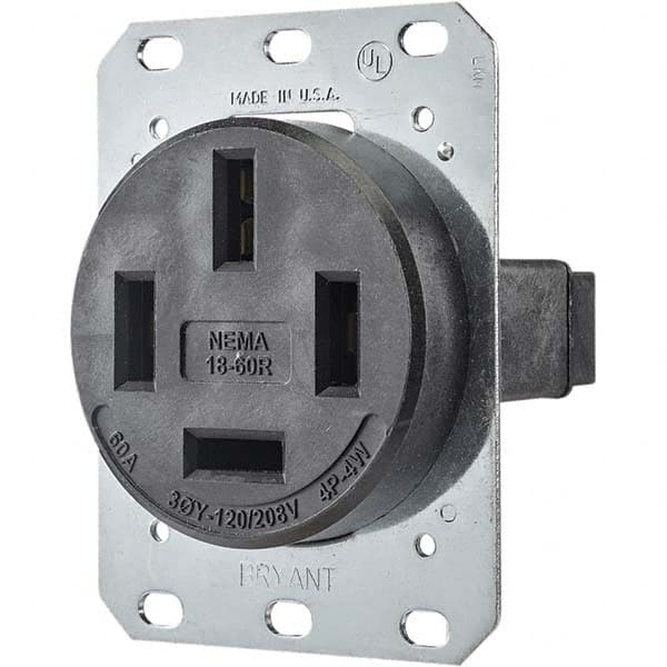 Bryant Electric - Straight Blade Receptacles Receptacle Type: Single Receptacle Grade: Industrial - Benchmark Tooling