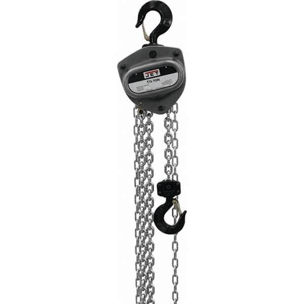 Jet - 3,000 Lb Capacity, 90' Lift Height, Manual Chain Hoist - Benchmark Tooling