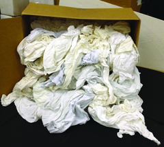 White T-Shirt Wiper - 25 lb Box - Benchmark Tooling